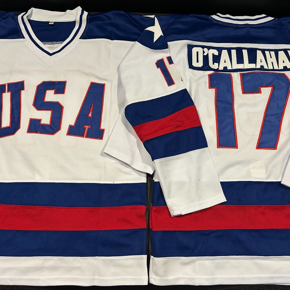 1980 USA Olympic Hockey Jersey Team-Signed by (20) With Jim Craig, Ken ...